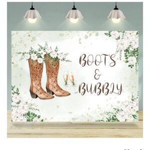 Boots & Bubbly Party Backdrop